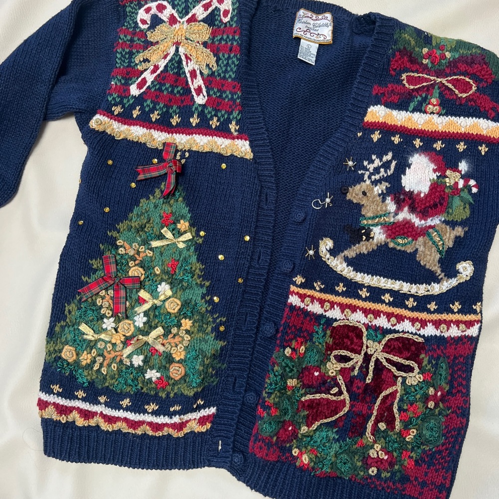 Vintage natural fibers Christmas sweater- heirloom collectibles